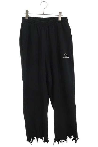 BALENCIAGA Distressed Cropped Sweatpants Black Size S
