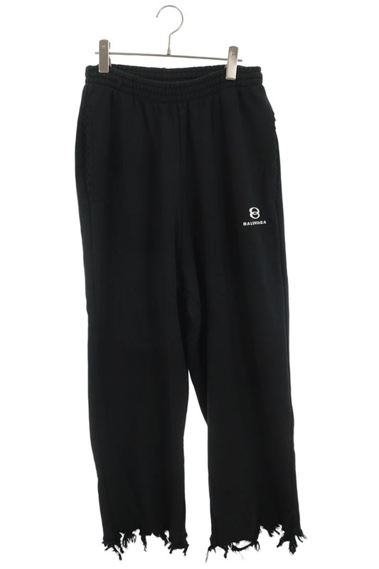 BALENCIAGA Distressed Cropped Sweatpants Black Size S