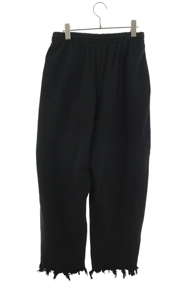 BALENCIAGA Distressed Cropped Sweatpants Black Size S