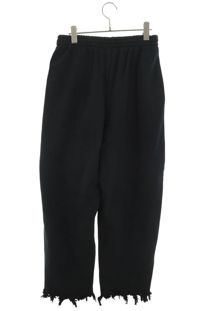 BALENCIAGA Distressed Cropped Sweatpants Black Size S