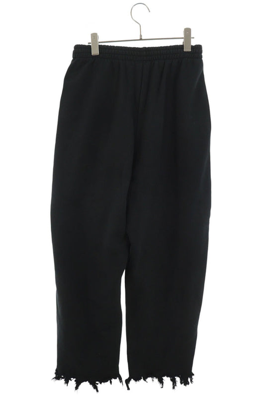 BALENCIAGA Distressed Cropped Sweatpants Black Size S