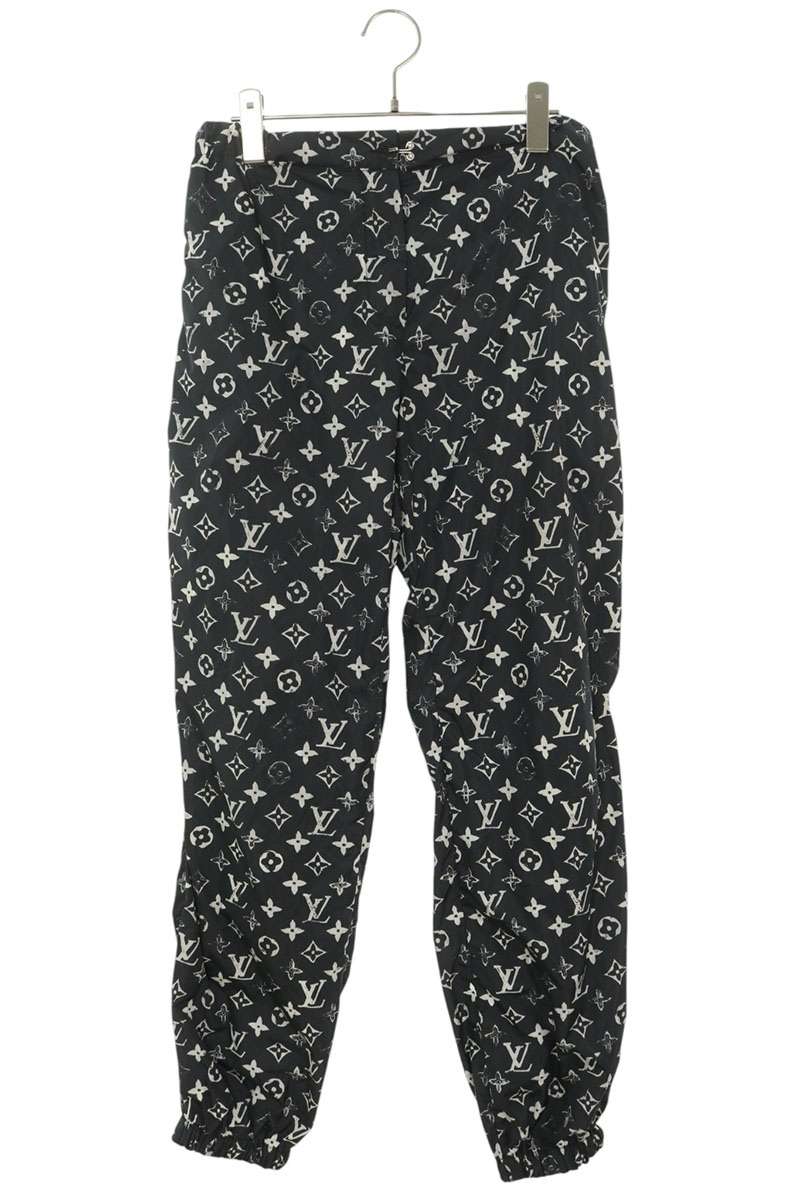 LOUISVUITTON Stencil Monogram Jogging Pants Black Size 38