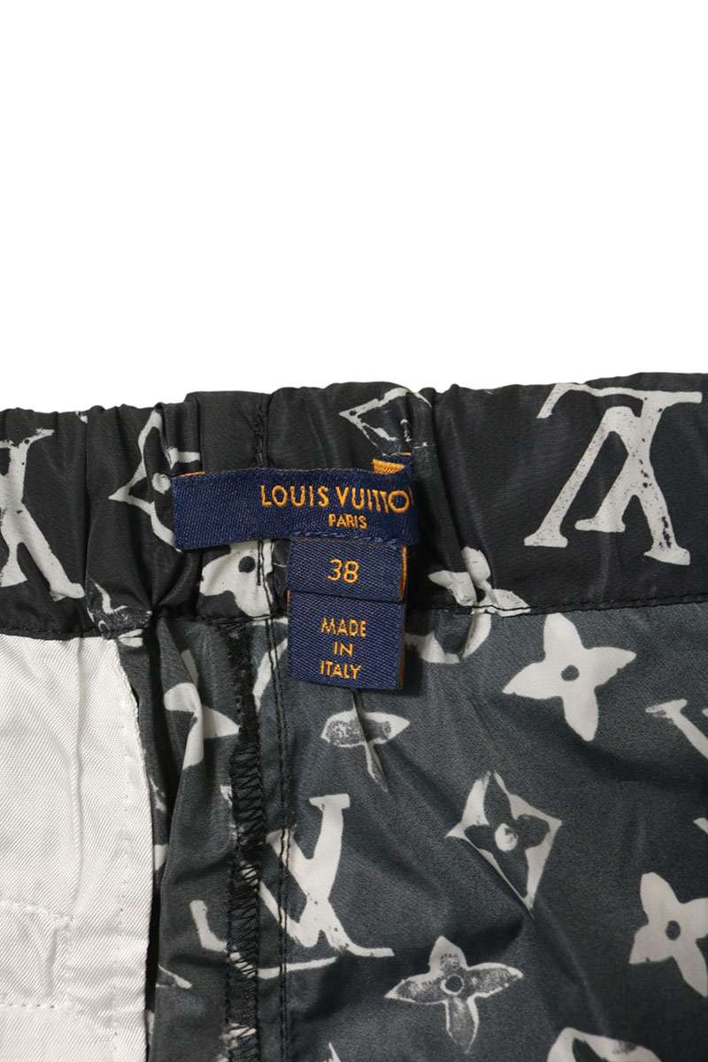 LOUISVUITTON Stencil Monogram Jogging Pants Black Size 38