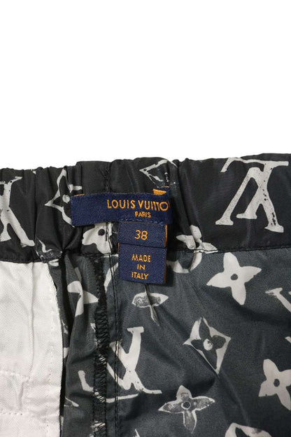 LOUISVUITTON Stencil Monogram Jogging Pants Black Size 38