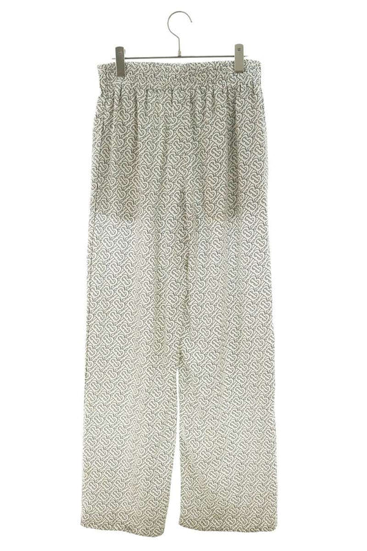 Burberry Silk All-Over Print Pants White Size 38