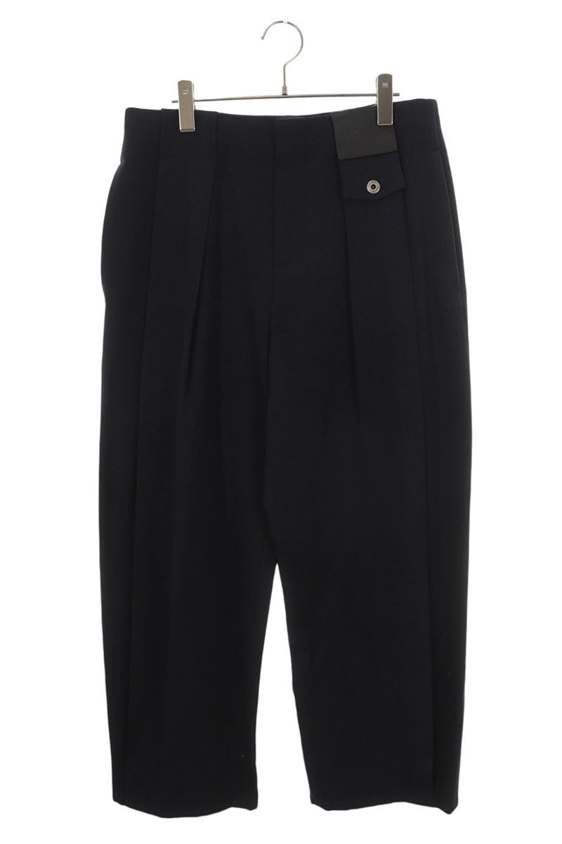 LOEWE 26SS Front Patch Pleated Pants Navy Size 48