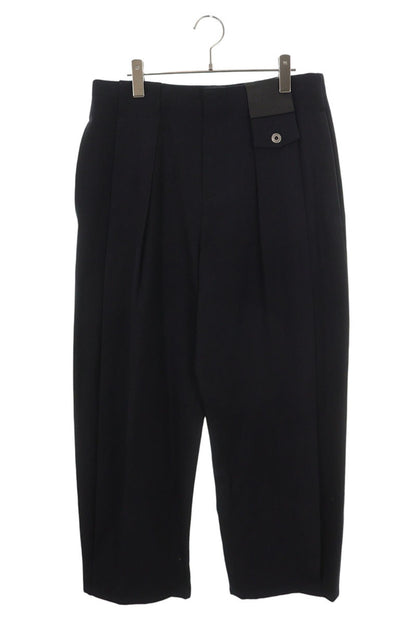 LOEWE 26SS Front Patch Pleated Pants Navy Size 48