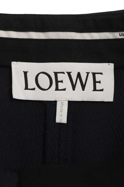 LOEWE 26SS Front Patch Pleated Pants Navy Size 48
