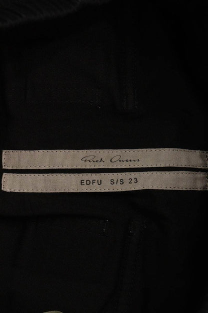 Rick Owens Cotton Easy Pants Black Size 46