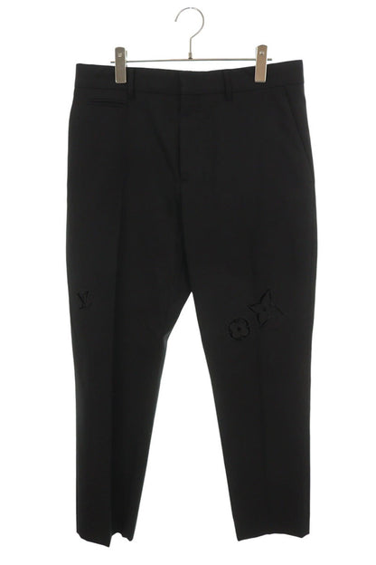 LOUISVUITTON Monogram Flower Punching Pants Black Size 40