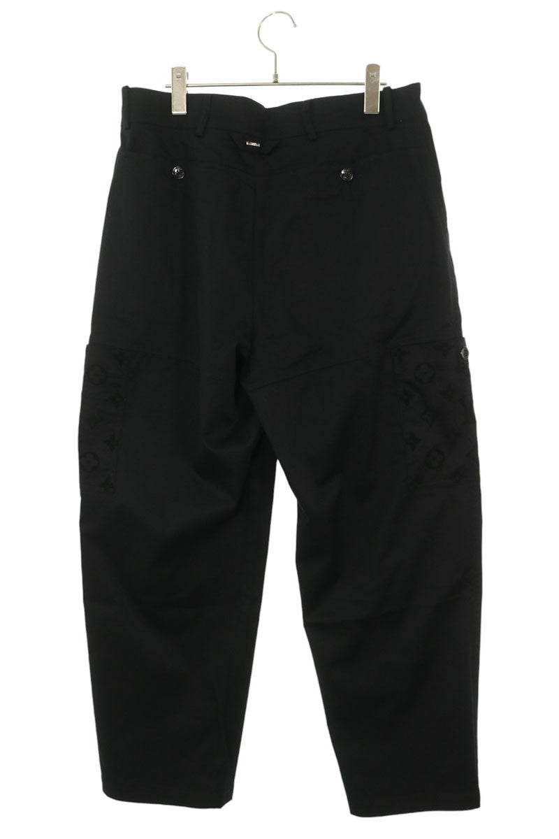 LOUISVUITTON 24SS Monogram Panel Cotton Pants Black Size 52