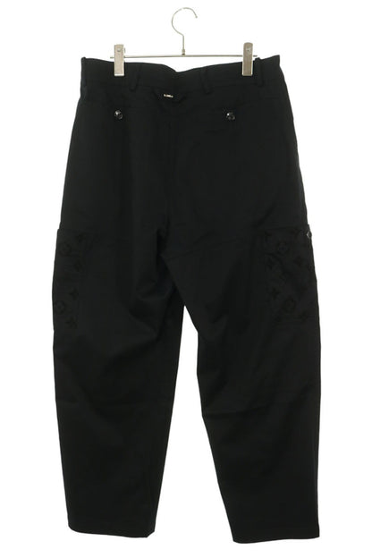 LOUISVUITTON 24SS Monogram Panel Cotton Pants Black Size 52