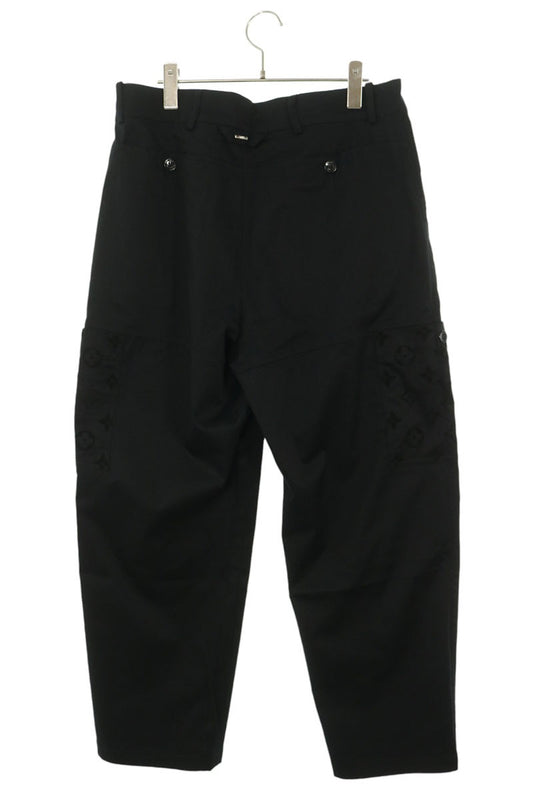 LOUISVUITTON 24SS Monogram Panel Cotton Pants Black Size 52