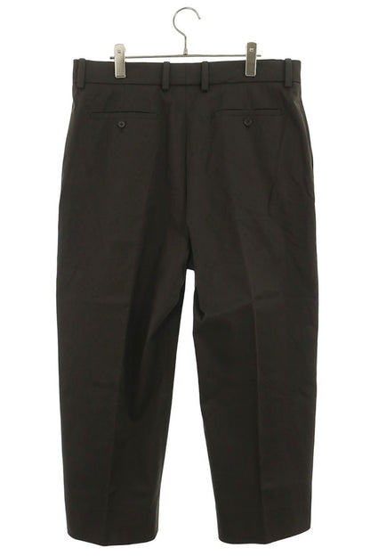 HERMES Tucked Wide Chino Cotton Pants Brown