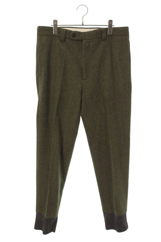 PRADA Army Green Ribbed Hem Wool Tapered Pants Size 48