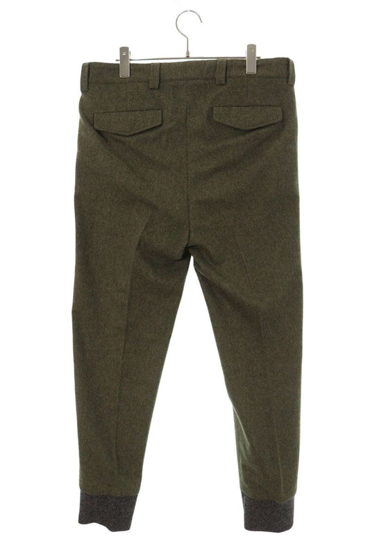 PRADA Army Green Ribbed Hem Wool Tapered Pants Size 48