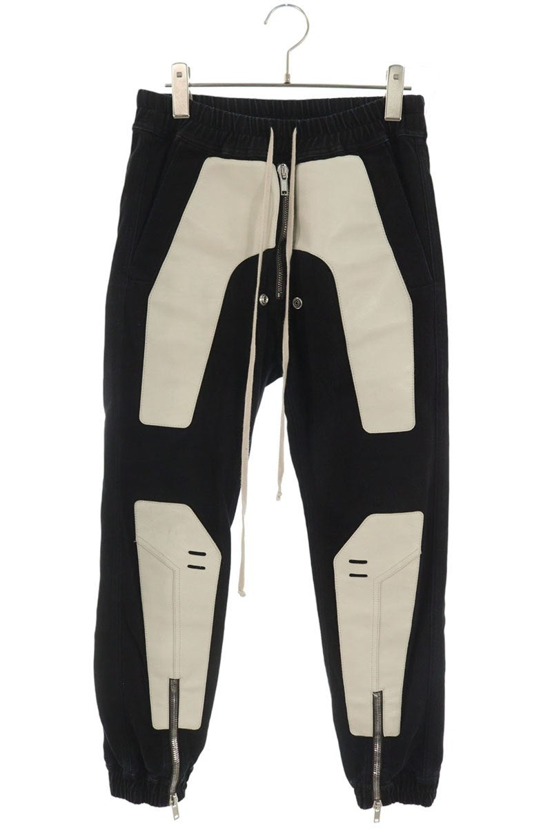 Rick Owens Larry Cargo Jogger Leather Patch Pants Size 46