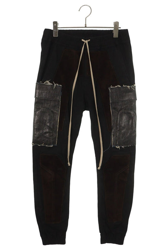 Rick Owens Larry Cargo Leather Patch Pants Size 46