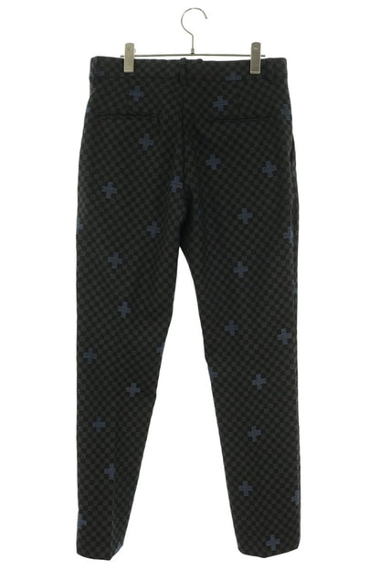LOUISVUITTON Damier Wool Blend Trousers Black Size 38