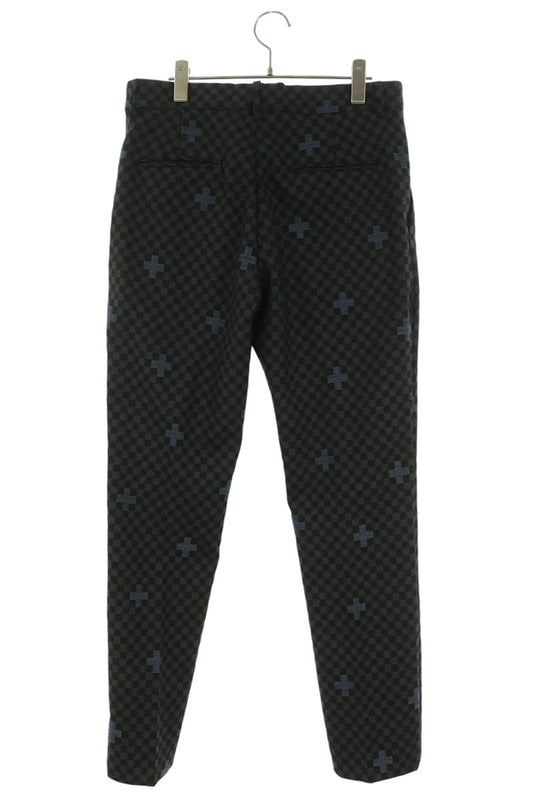 LOUISVUITTON Damier Wool Blend Trousers Black Size 38