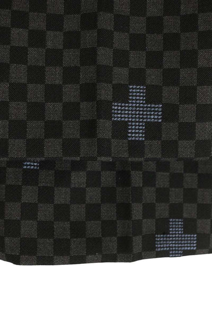 LOUISVUITTON Damier Wool Blend Trousers Black Size 38