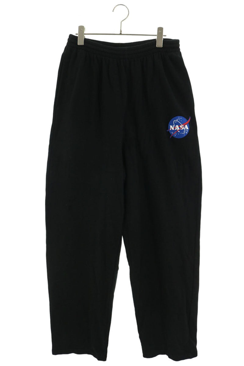BALENCIAGA Logo Patch Cotton Sweatpants Black Size XS