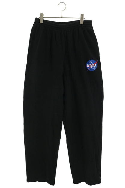BALENCIAGA Logo Patch Cotton Sweatpants Black Size XS
