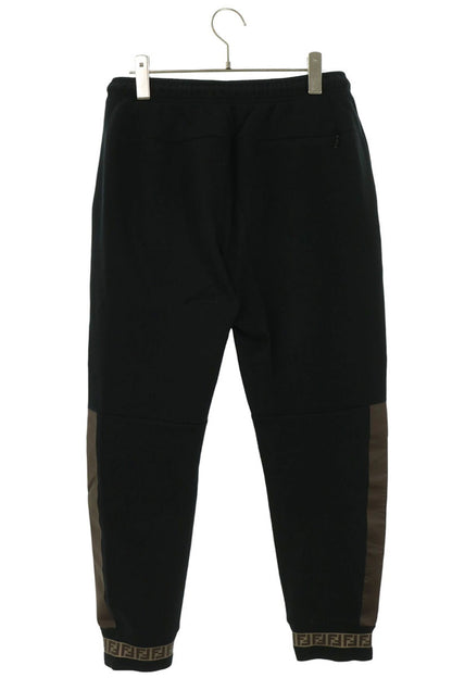 FENDI FF Zuccap Pattern Rib Sweatpants Black Size 46