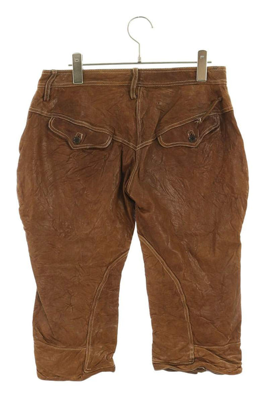 SHARE SPIRIT Braided Leather Pants Brown Size 38