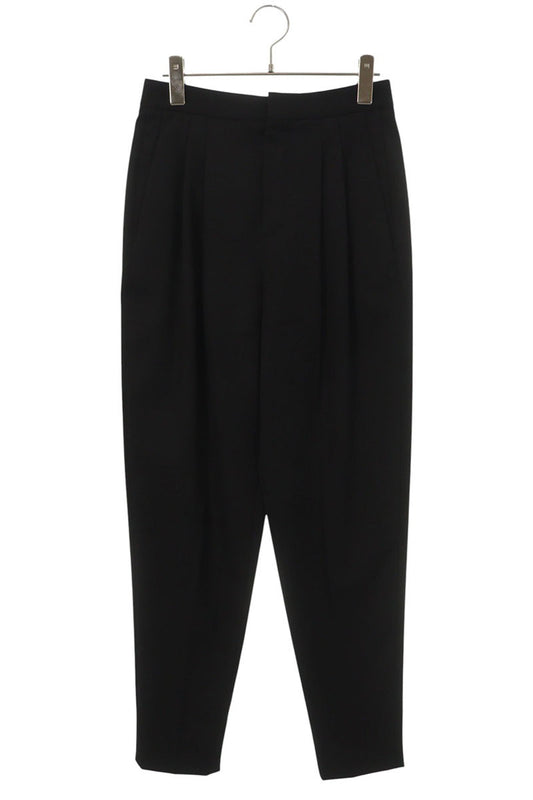 SAINT LAURENT PARIS Wool Tuck Slacks Black Size F36