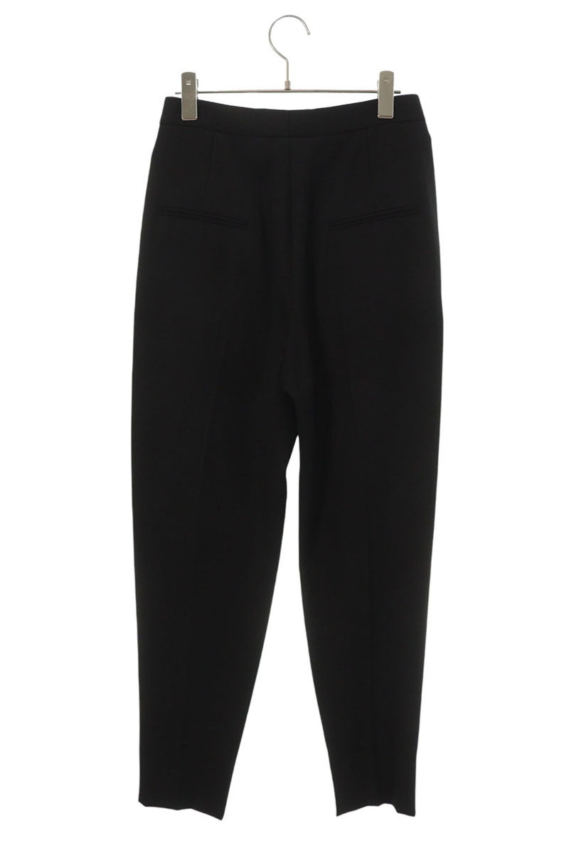 SAINT LAURENT PARIS Wool Tuck Slacks Black Size F36