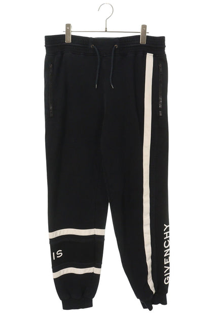 GIVENCHY Logo Embroidered Cotton Pants Black Size L