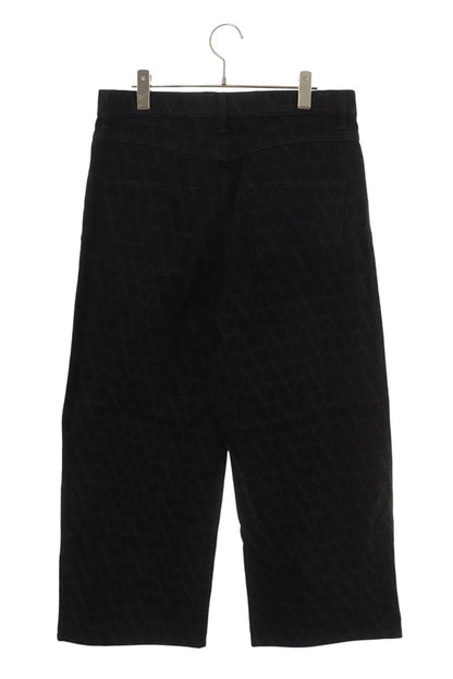 VALENTINO Iconograph Print Cotton Pants Black Size 32
