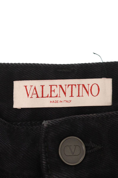 VALENTINO Iconograph Print Cotton Pants Black Size 32