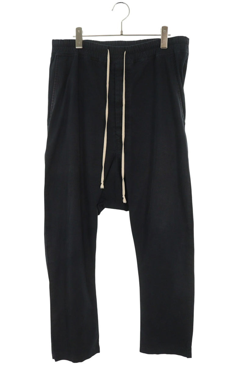 Rick Owens Sarouel Drawstring Cotton Pants Black Size 46