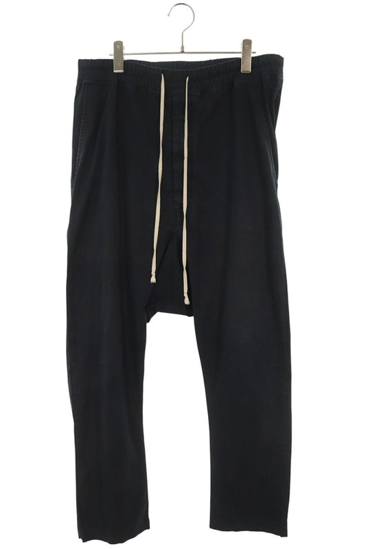 Rick Owens Sarouel Drawstring Cotton Pants Black Size 46
