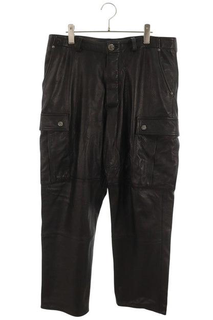 Chrome Hearts DEVIL DOG LTHR Cross Leather Pants Size 33