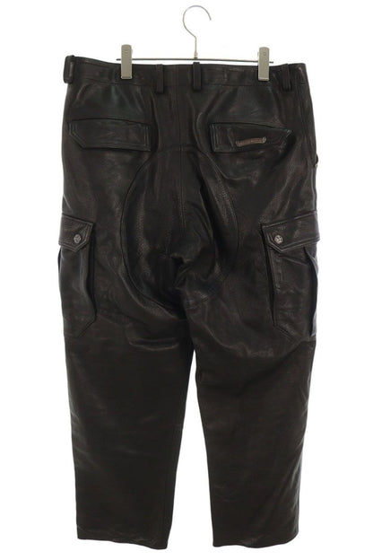 Chrome Hearts DEVIL DOG LTHR Cross Leather Pants Size 33