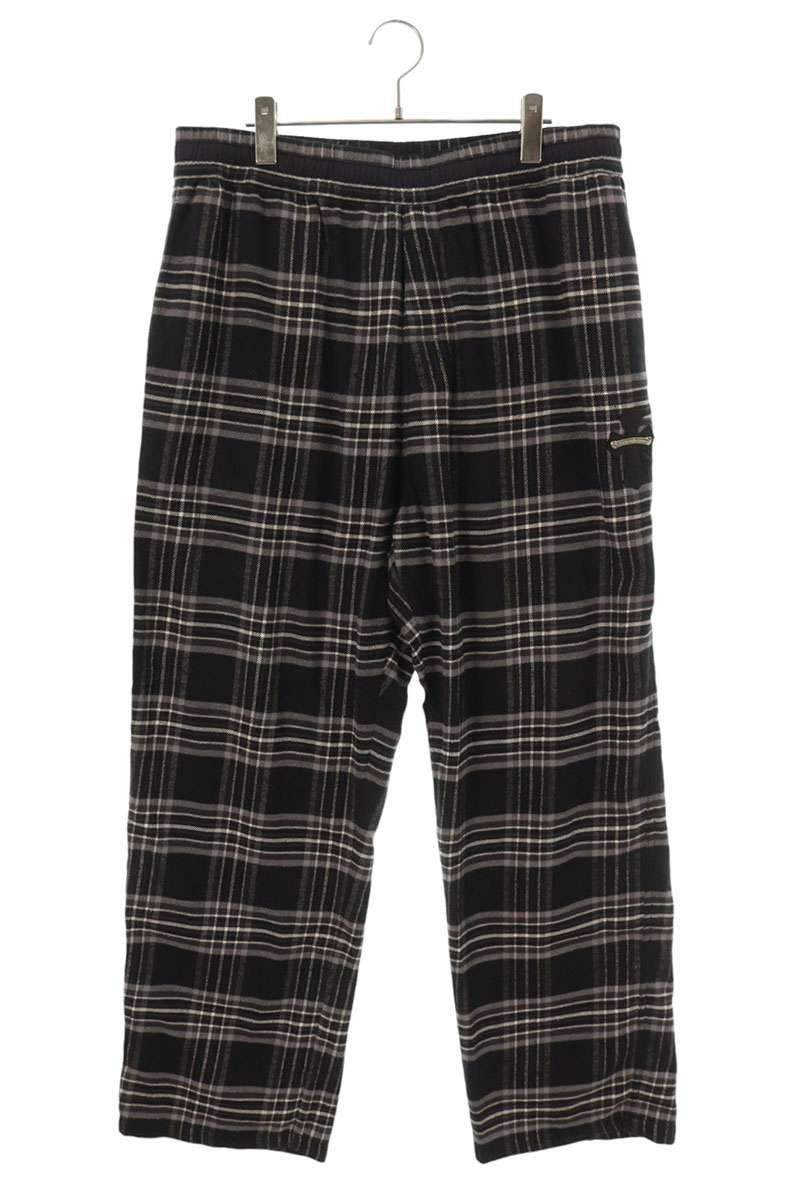 Chrome Hearts Cross Leather Patch Check Pants Size XL