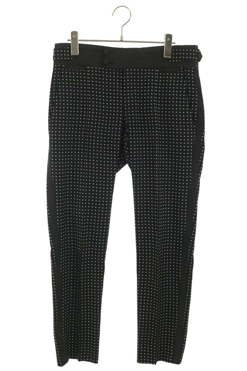 DOLCE & GABBANA Black Embroidered Slacks Pants Size 44