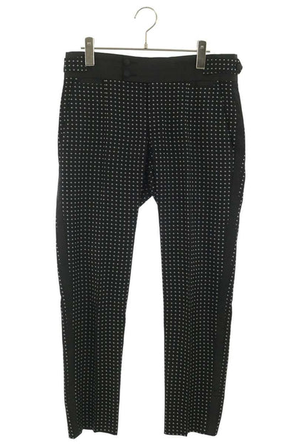 DOLCE & GABBANA Black Embroidered Slacks Pants Size 44