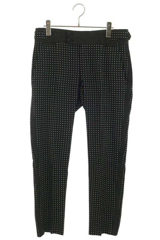 DOLCE & GABBANA Black Embroidered Slacks Pants Size 44