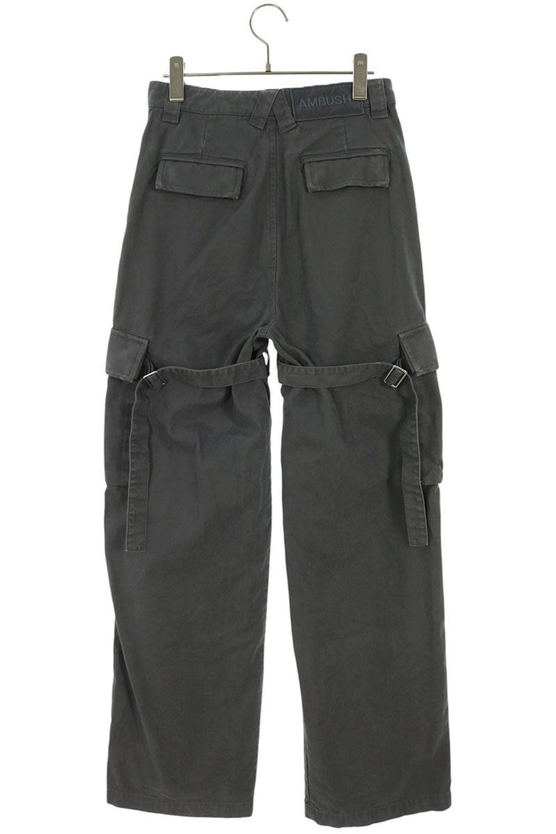 AMBUSH F23FAB001 Zip Fly Cotton Cargo Pants Gray Size XXS