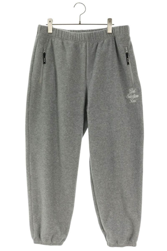 GOD SELECTION XXX Logo Embroidered Fleece Pants Gray Size L