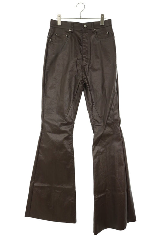 Rick Owens 25SS Coated Bootcut Cotton Pants Brown Size 28