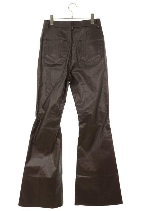 Rick Owens 25SS Coated Bootcut Cotton Pants Brown Size 28