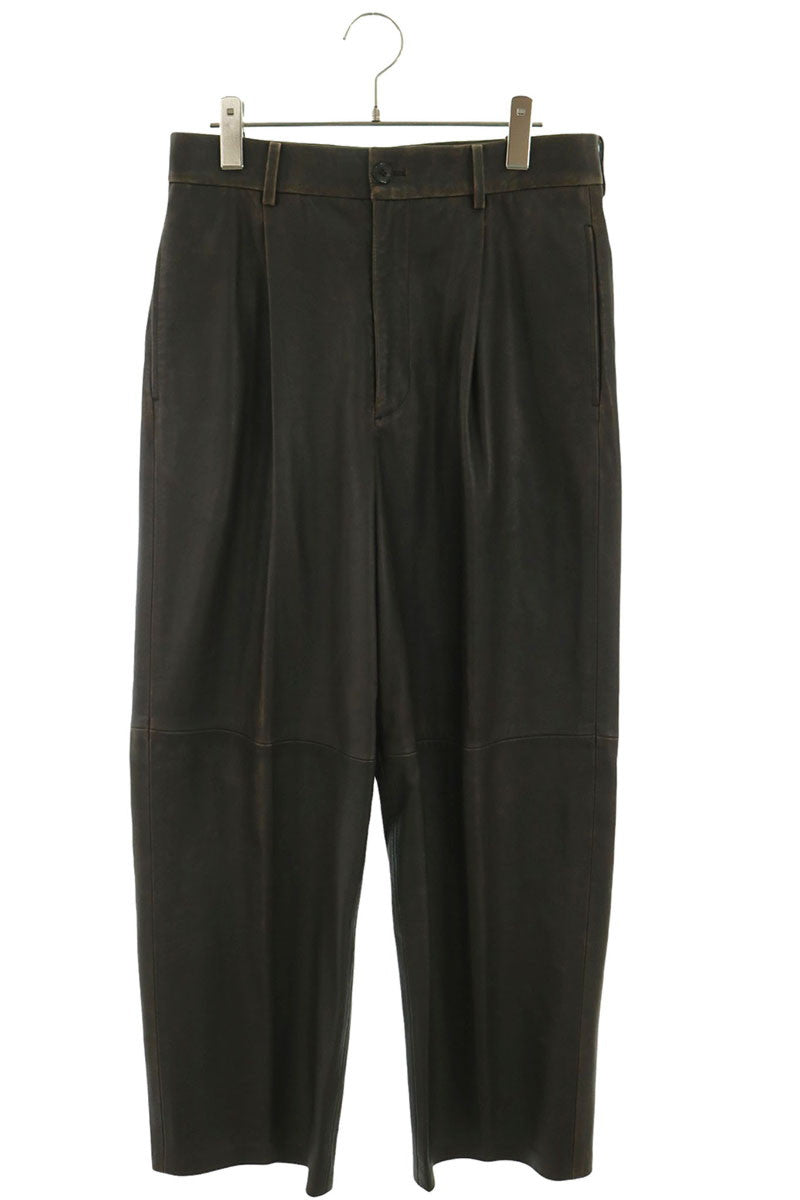 Edition Brown Crushed Sheep Leather Slacks Size S