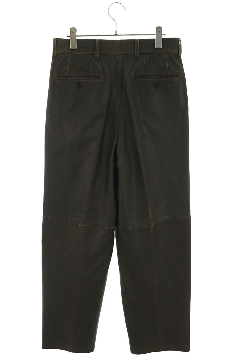 Edition Brown Crushed Sheep Leather Slacks Size S