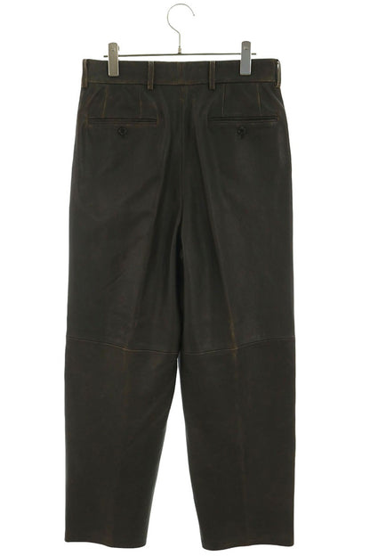 Edition Brown Crushed Sheep Leather Slacks Size S