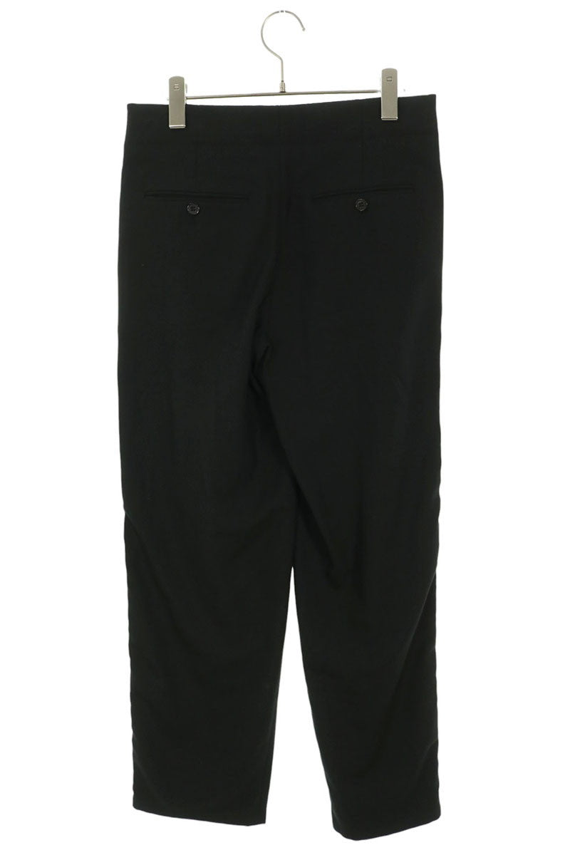 SAINT LAURENT PARIS Side Stripe Pleated Slacks Black Size 44